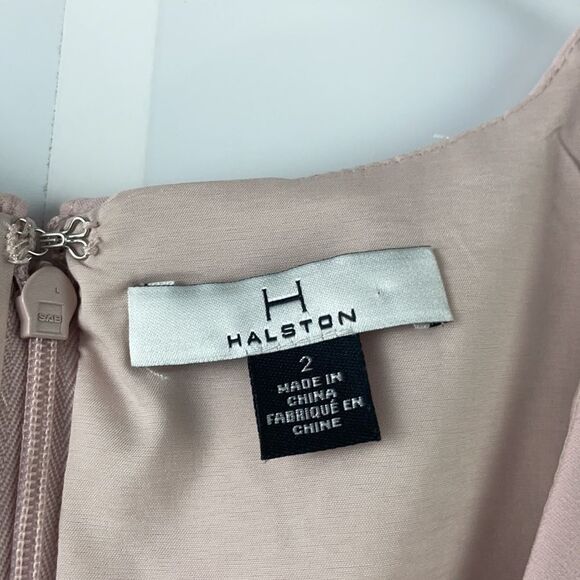 H Halston Primrose Light Pink Flutter Dress US 2 - Picture 8 of 10